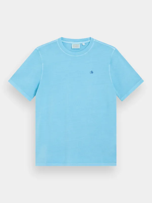 Garment-dyed logo crewneck t-shirt sold by Scotch and Soda