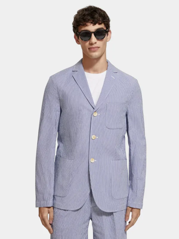Striped seersucker blazer sold by Scotch and Soda