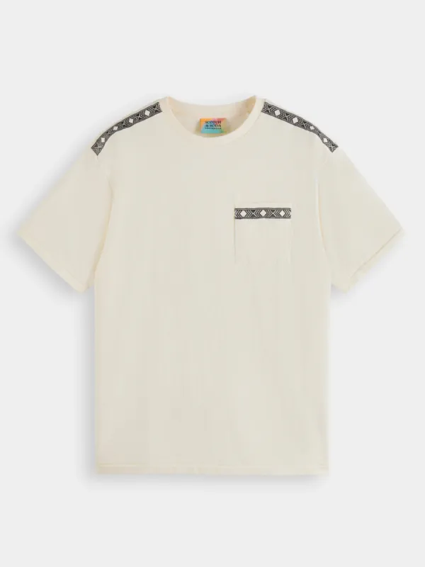 Placed embroidery t-shirt sold by Scotch and Soda