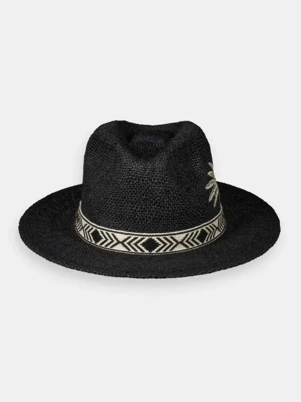 Embroidered straw panama hat sold by Scotch and Soda