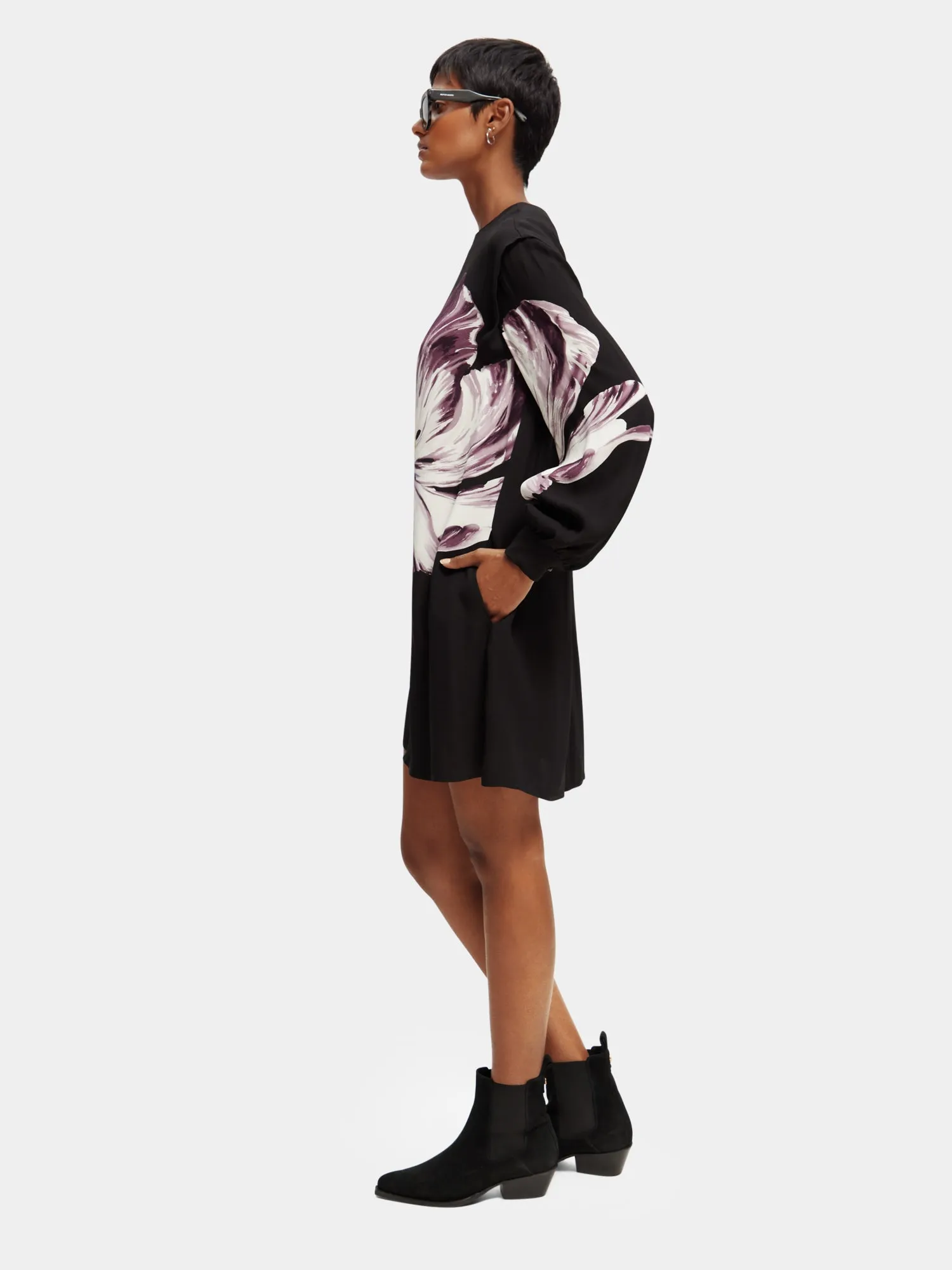 Long sleeved printed mini dress sold by Scotch and Soda product image thumbnail 4