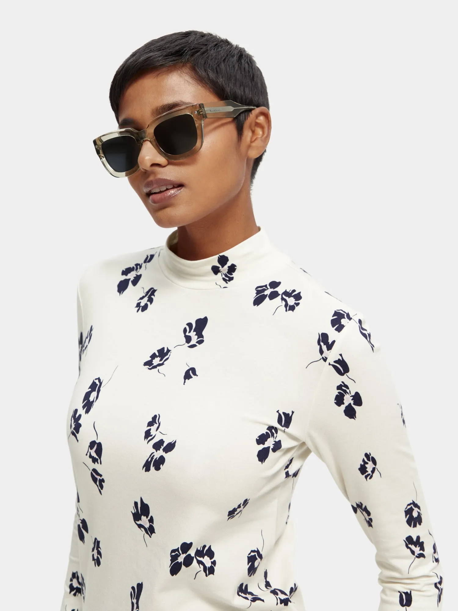 Slim-fit printed long sleeved t-shirt sold by Scotch & Soda product image thumbnail 5