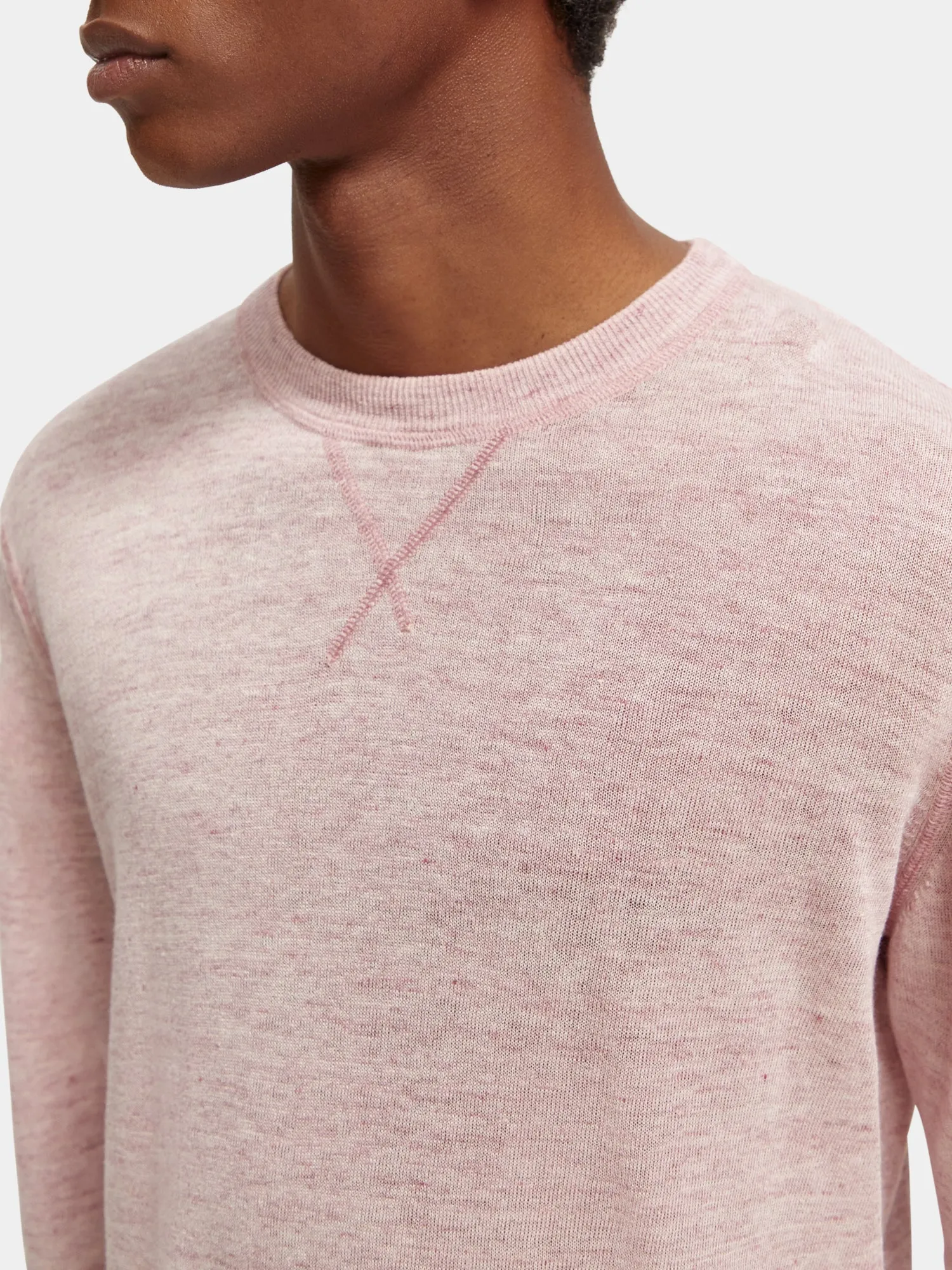 Linen blend crewneck pullover with flatlock details sold by Scotch and Soda product image thumbnail 5