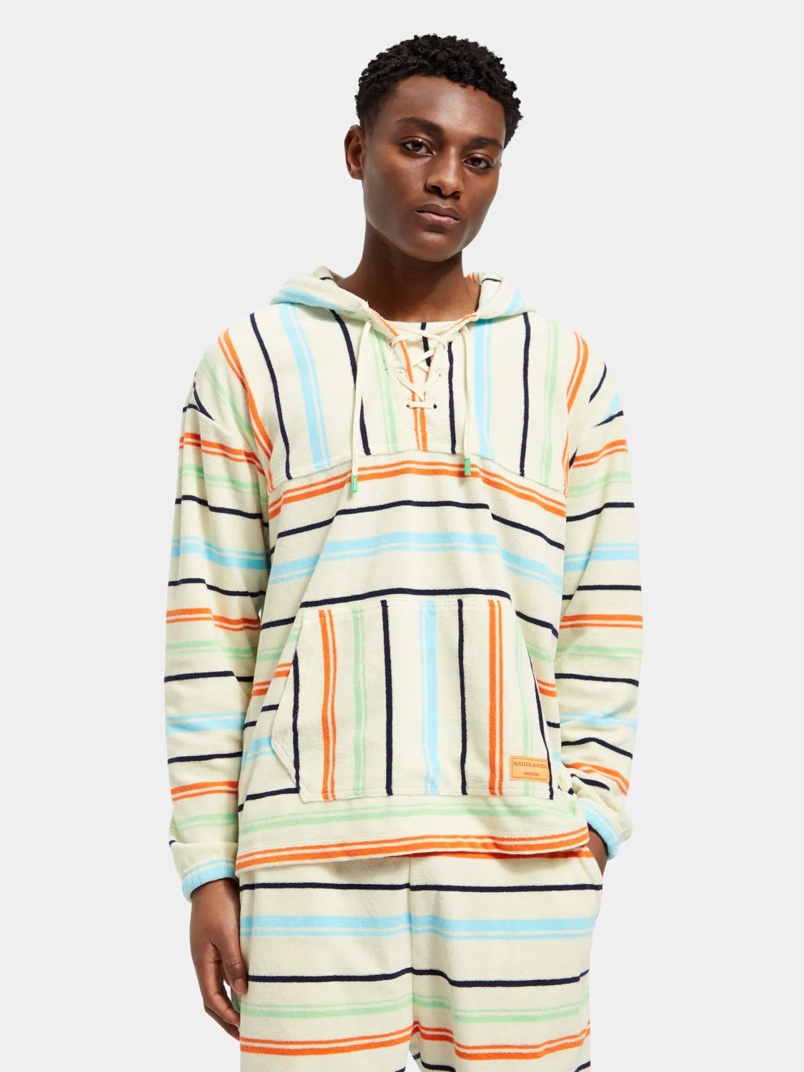 Towelling striped hoodie sold by Scotch and Soda product image thumbnail 2