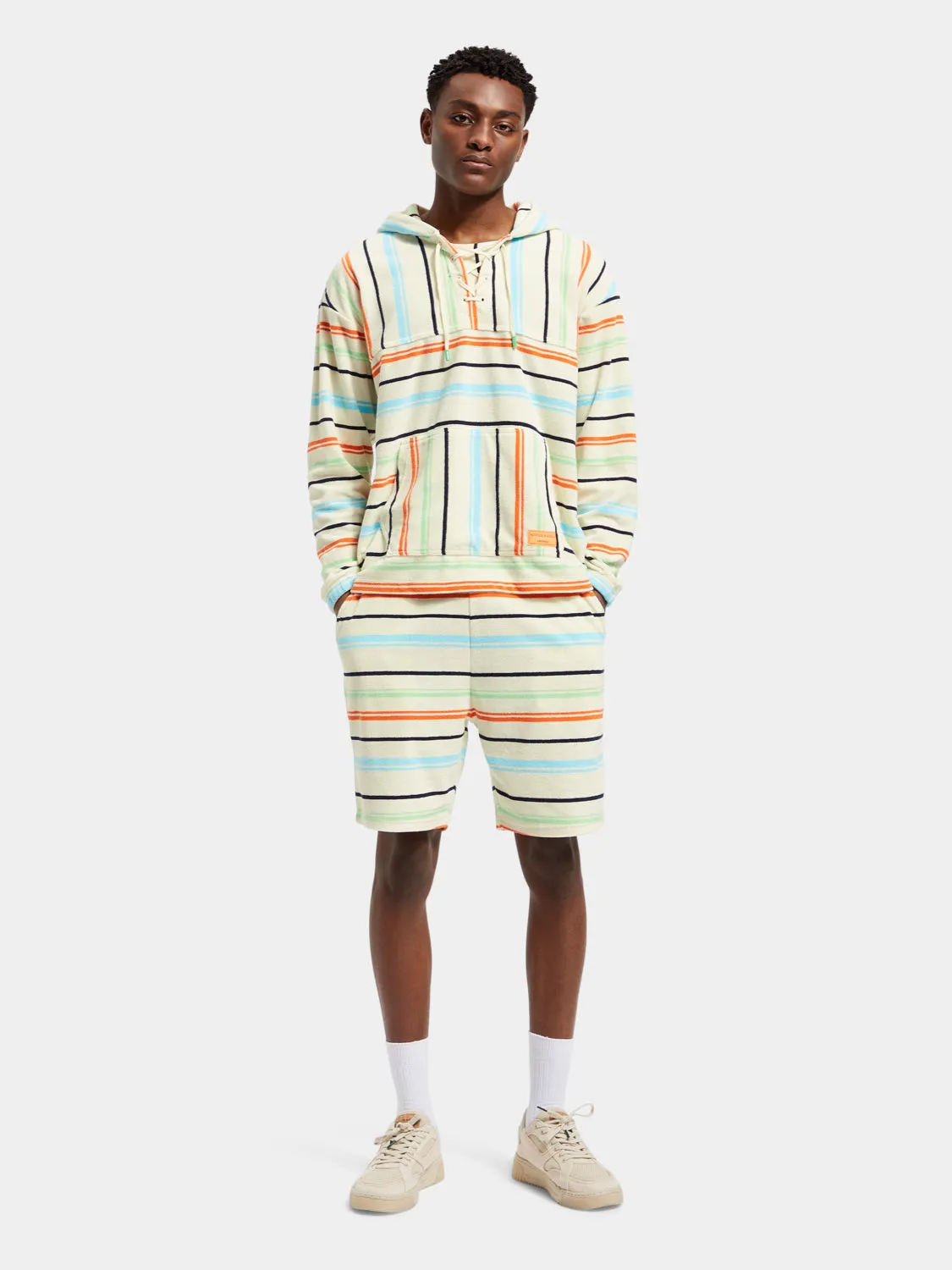 Towelling striped hoodie sold by Scotch and Soda product image thumbnail 5