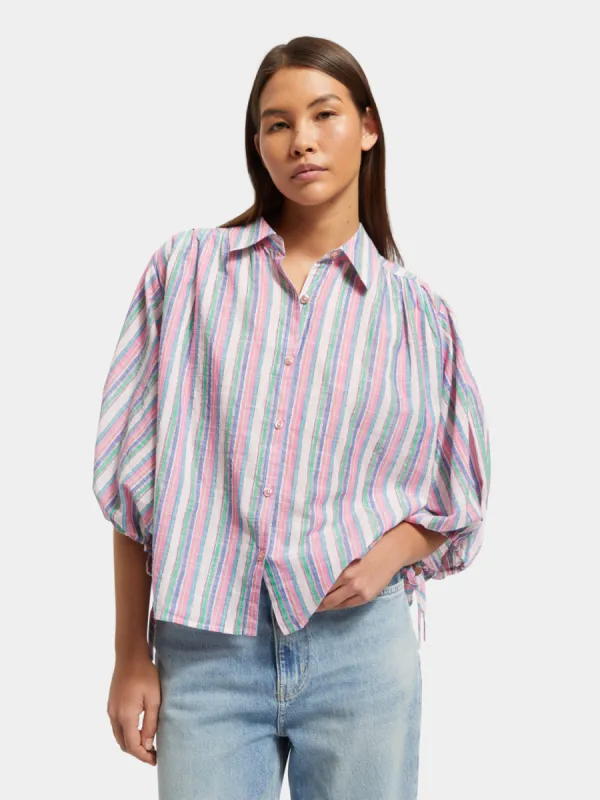 Striped balloon sleeve shirt sold by Scotch and Soda