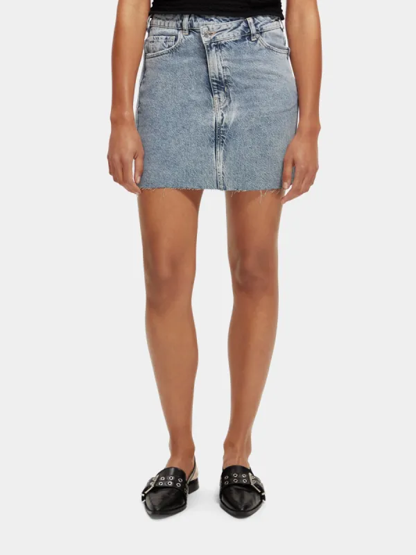 Washed denim mini skirt sold by Scotch and Soda