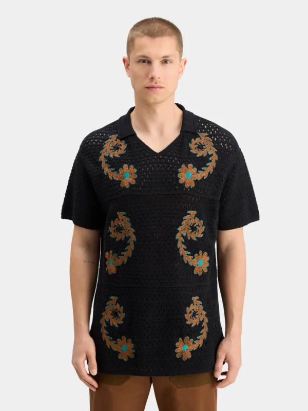 S&S x Joe Jonas crochet polo sold by Scotch and Soda