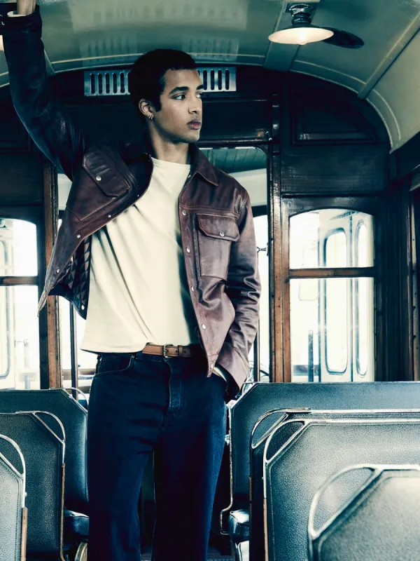 Trucker leather jacket sold by Scotch and Soda