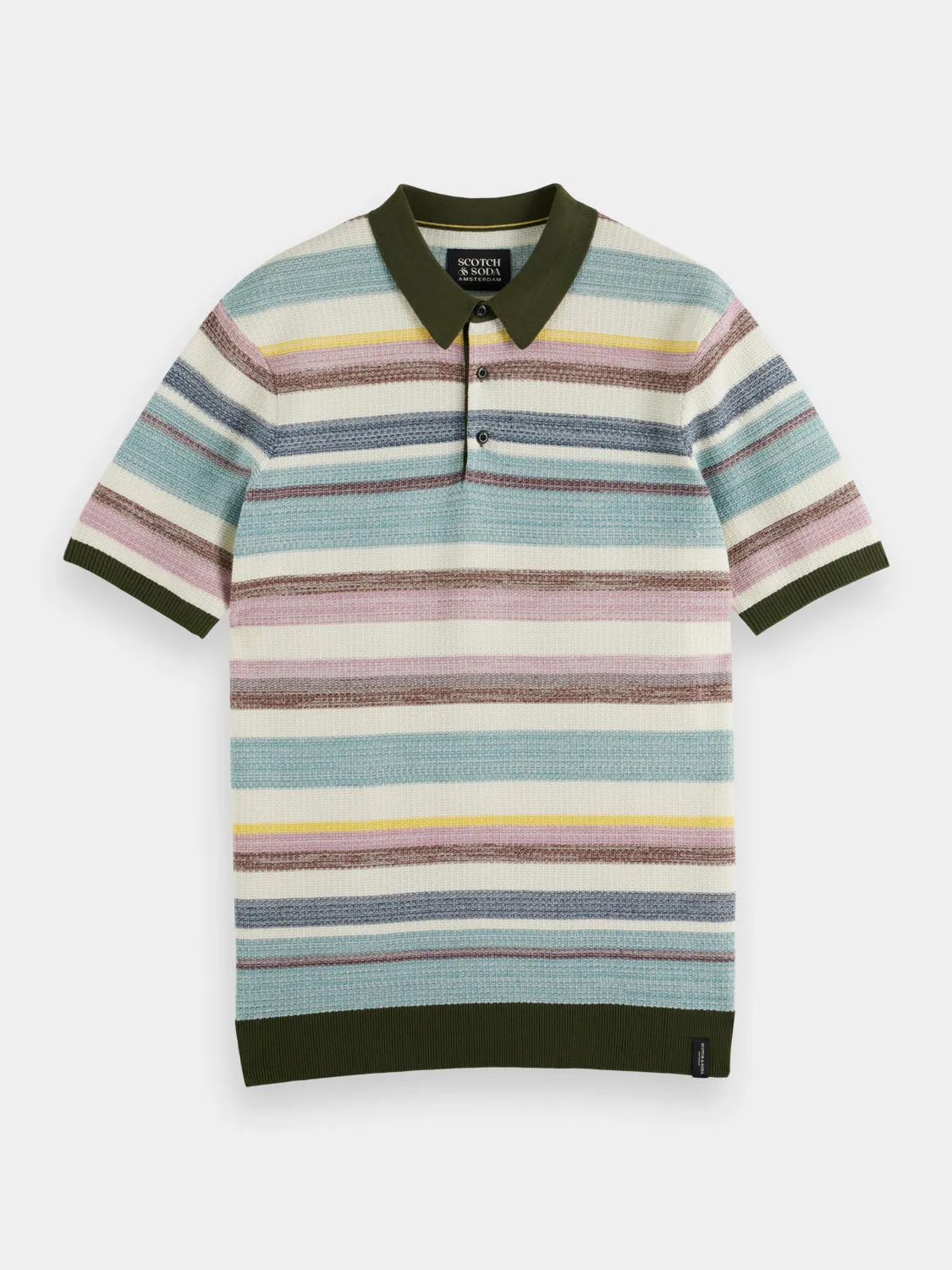 Structured knitted polo sold by Scotch and Soda