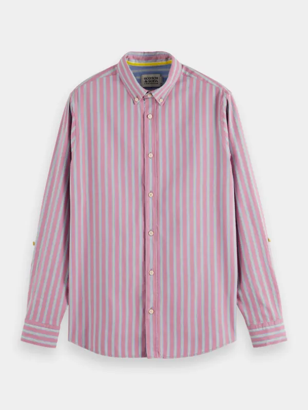 Yarn-dyed dobby striped shirt sold by Scotch and Soda