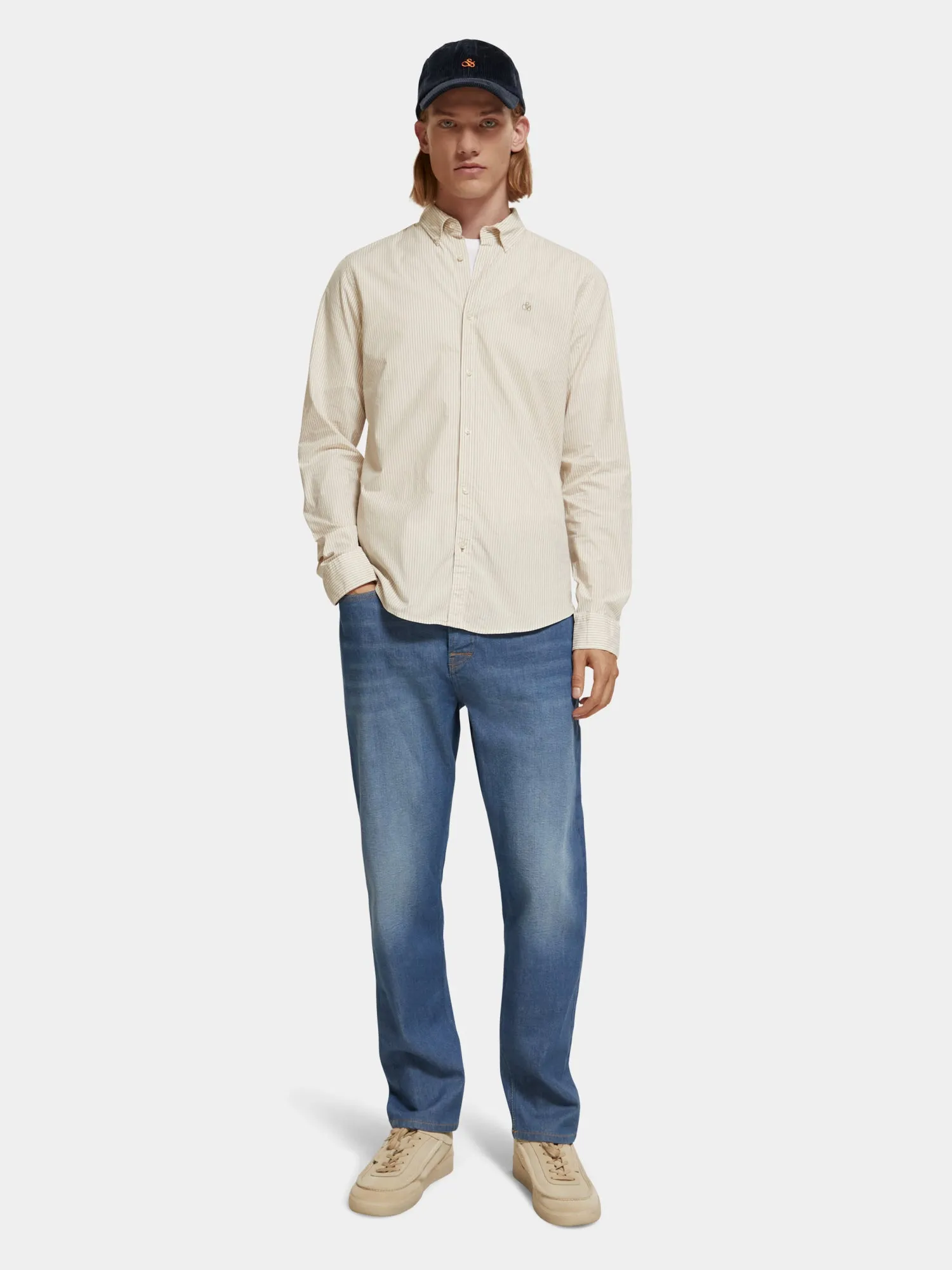 Slim-fit organic cotton poplin shirt sold by Scotch and Soda product image thumbnail 4