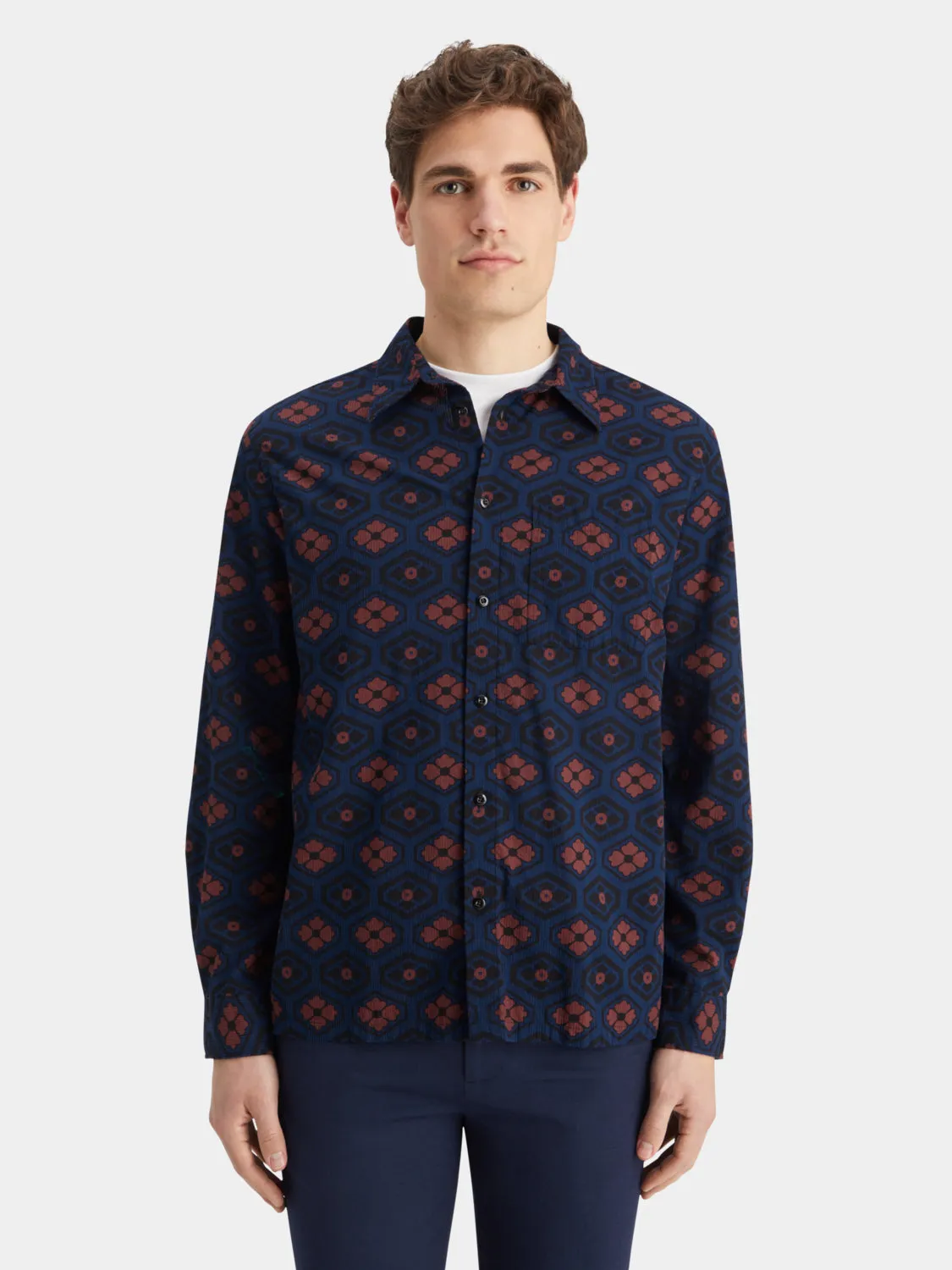 Printed seersucker shirt sold by Scotch & Soda product image thumbnail 2