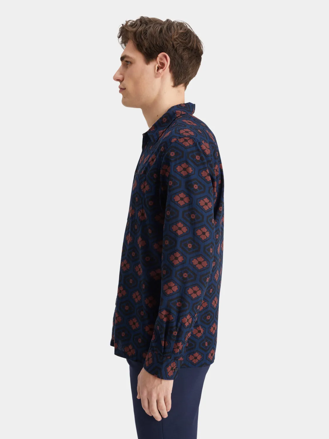 Printed seersucker shirt sold by Scotch & Soda product image thumbnail 4