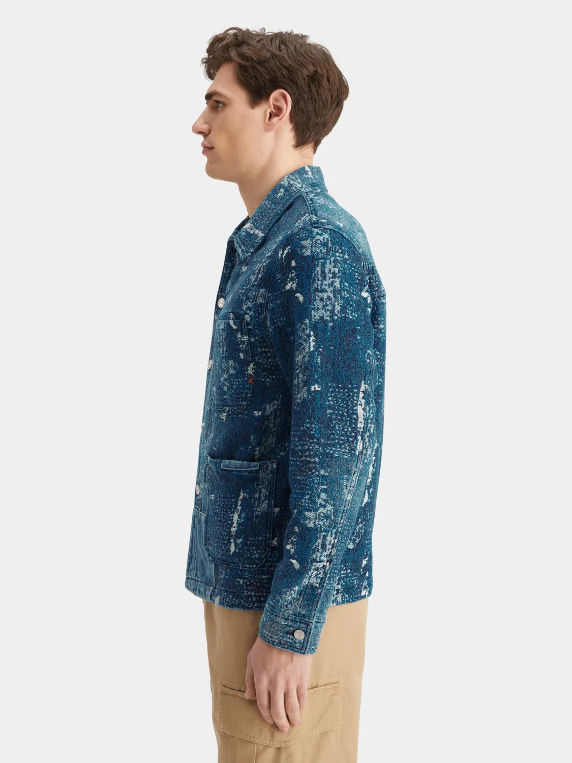 Jacquard denim workwear jacket sold by Scotch and Soda product image thumbnail 4