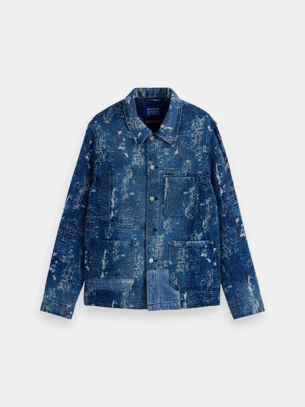 Jacquard denim workwear jacket sold by Scotch and Soda