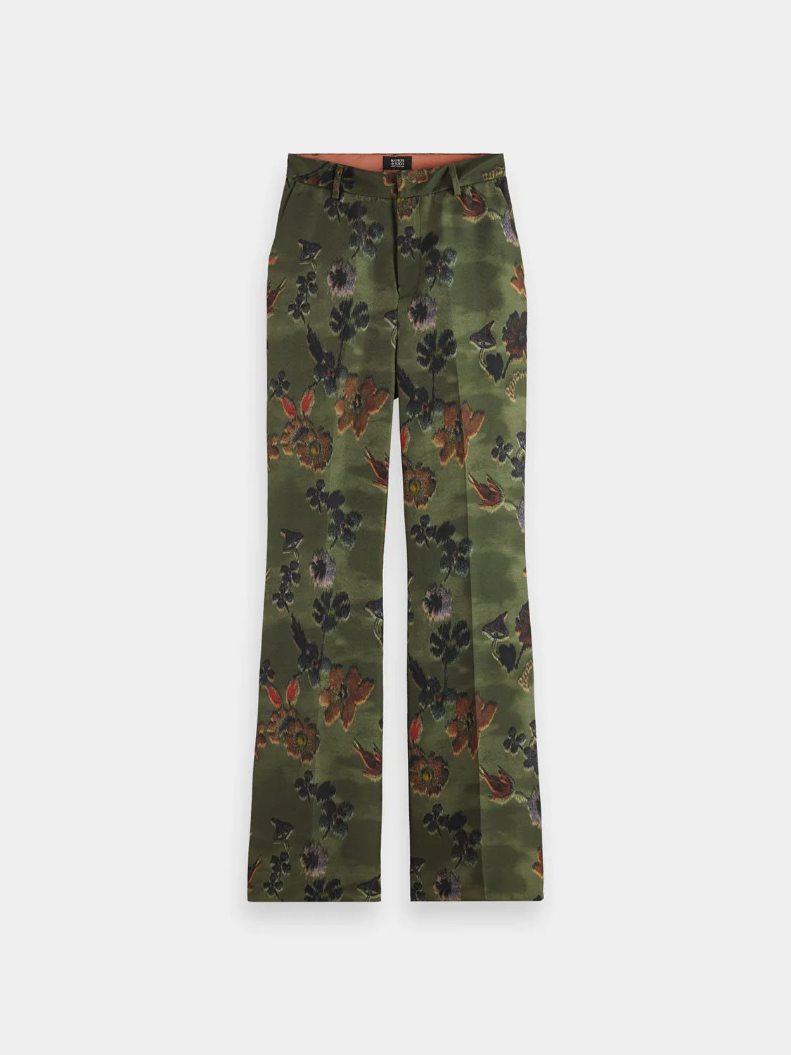 Violet kick flare pants sold by Scotch and Soda