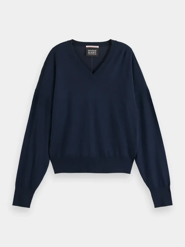 V-neck relaxed fit pullover made by Scotch & Soda