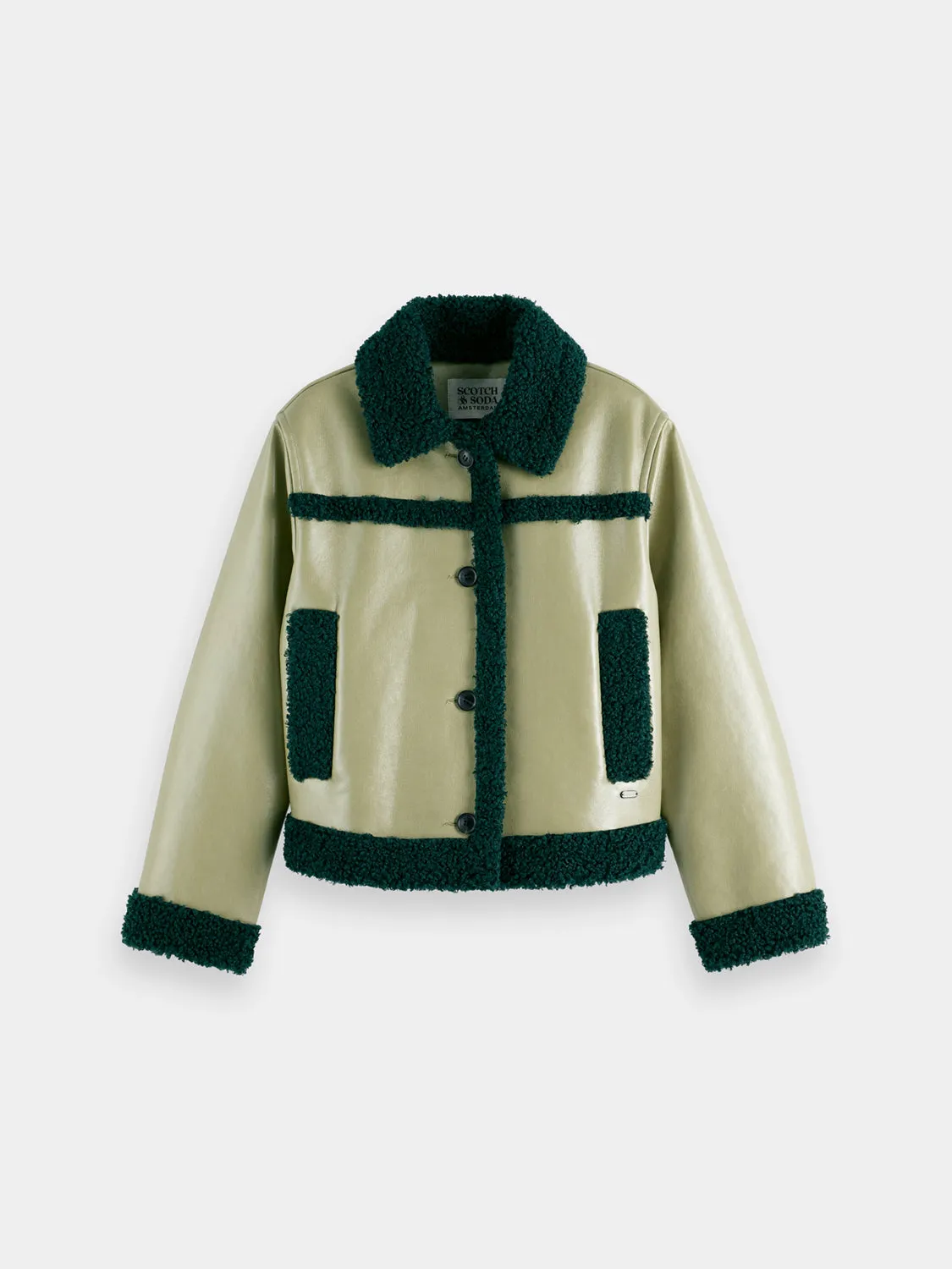 Shearling vinyl aviator jacket sold by Scotch and Soda product image thumbnail 2