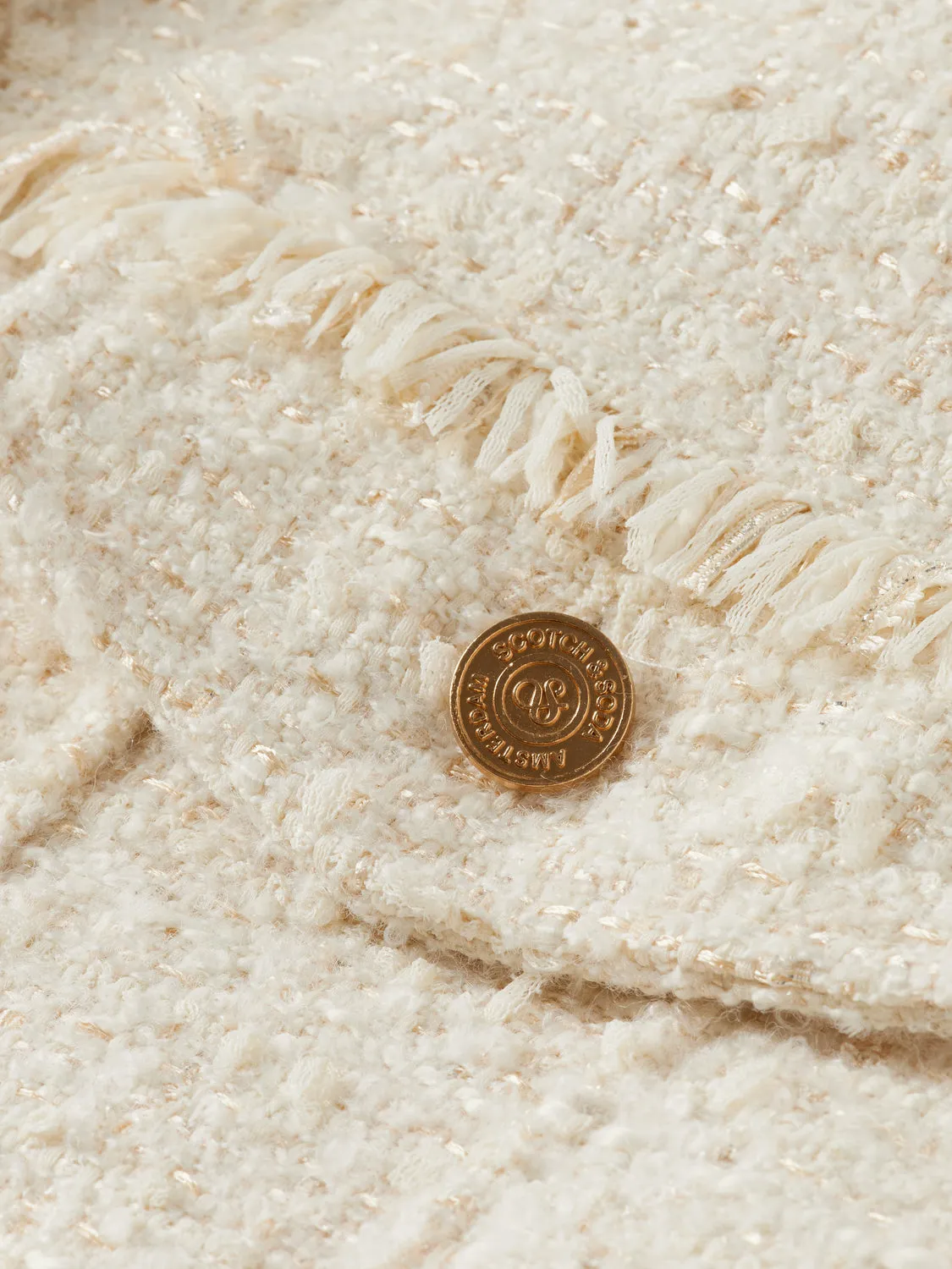 Boucle tweed trucker jacket sold by Scotch and Soda product image thumbnail 3