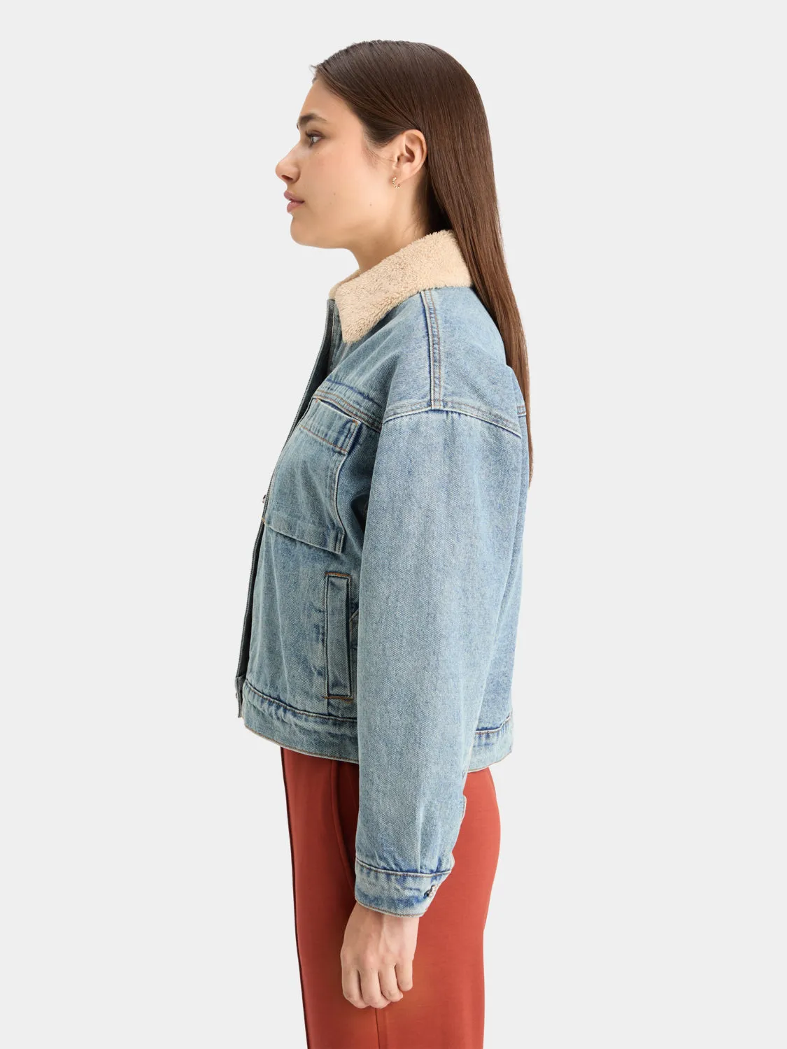 Sherpa collar denim jacket sold by Scotch & Soda product image thumbnail 4