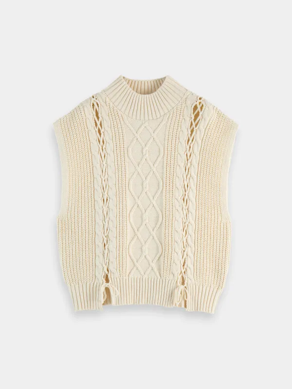 Cable stitch pullover vest sold by Scotch and Soda