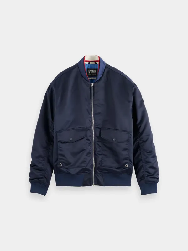 Oversized satin bomber jacket sold by Scotch and Soda