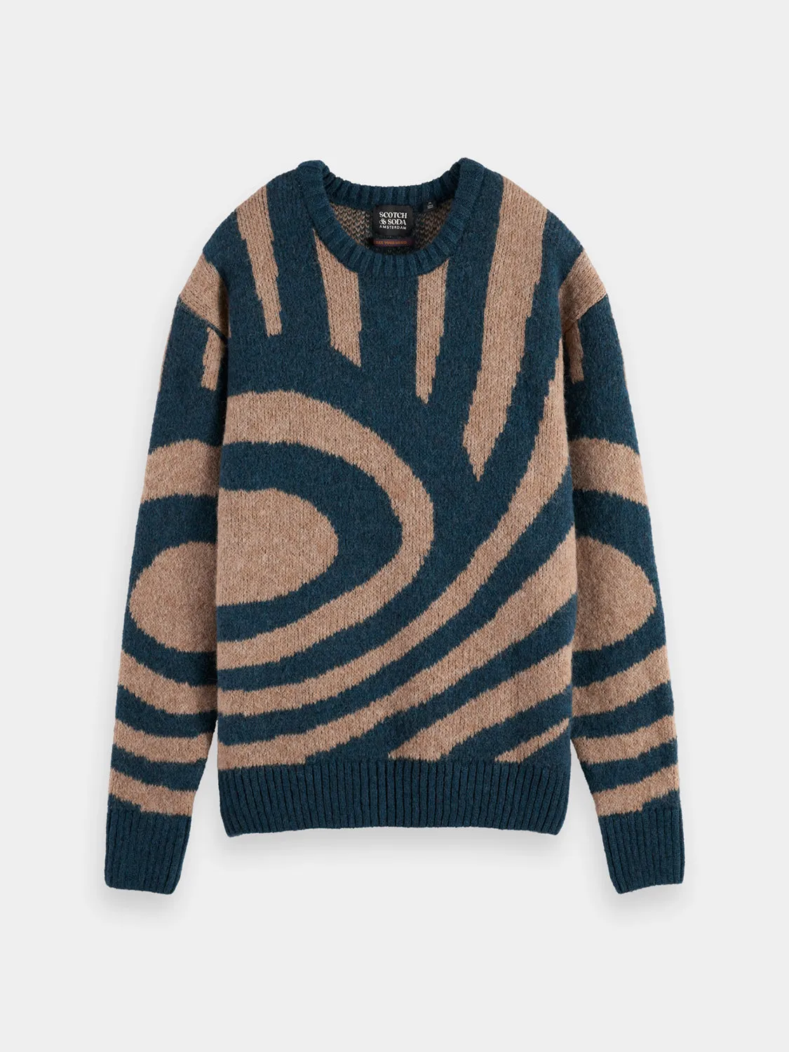 Drop shoulder fuzzy pullover sold by Scotch & Soda