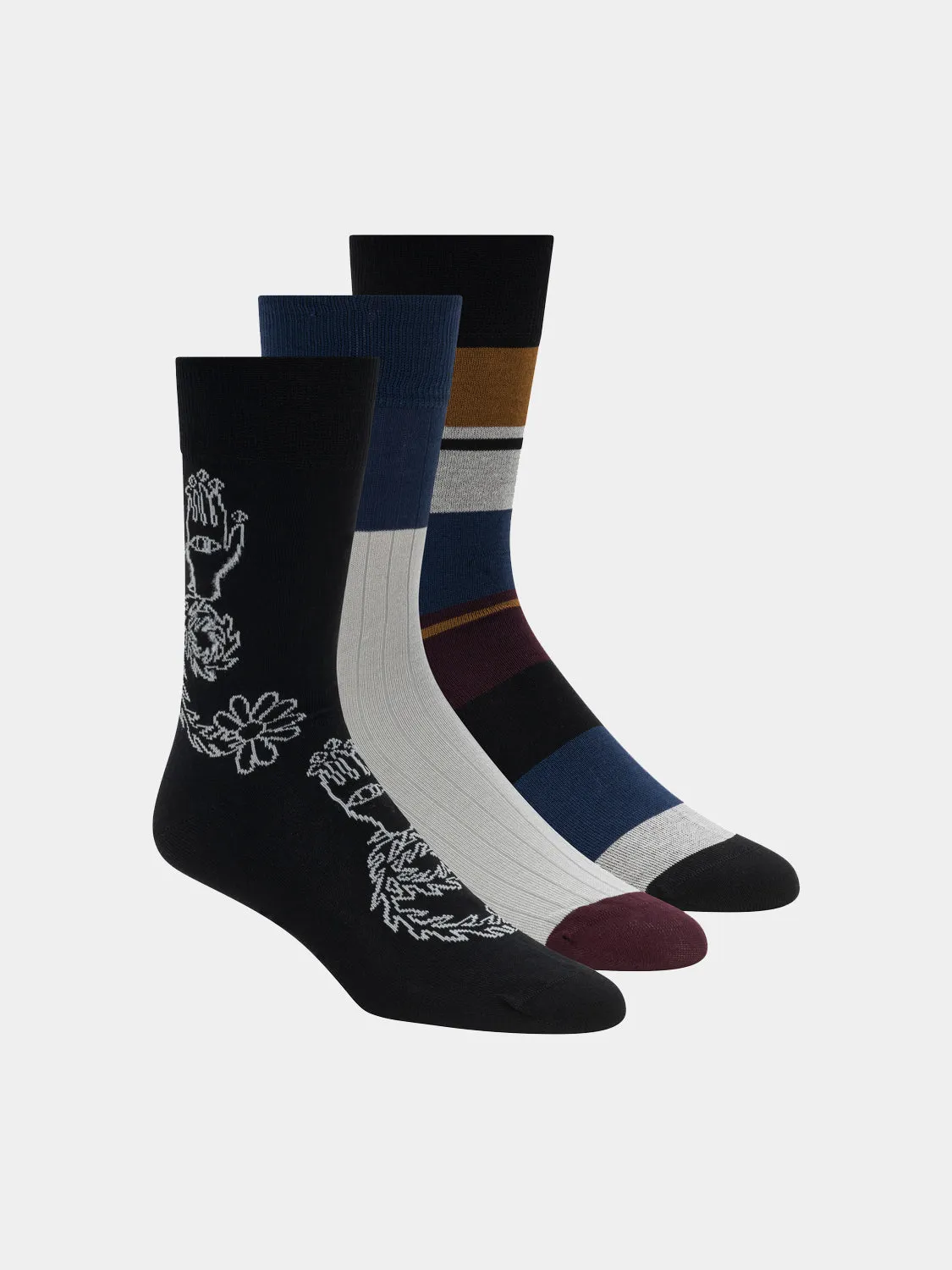 3-pack pattern crew socks sold by Scotch and Soda