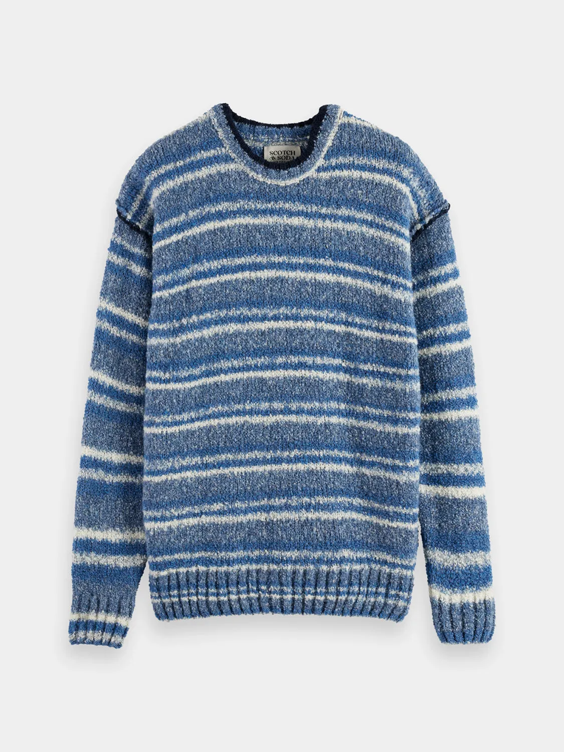 Drop shoulder boucle pullover sold by Scotch and Soda