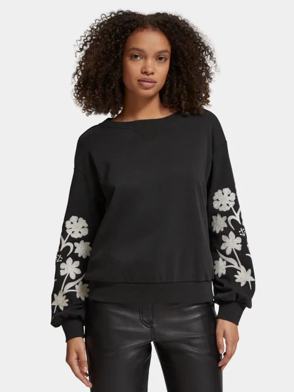 Embroidered sleeve sweatshirt sold by Scotch and Soda