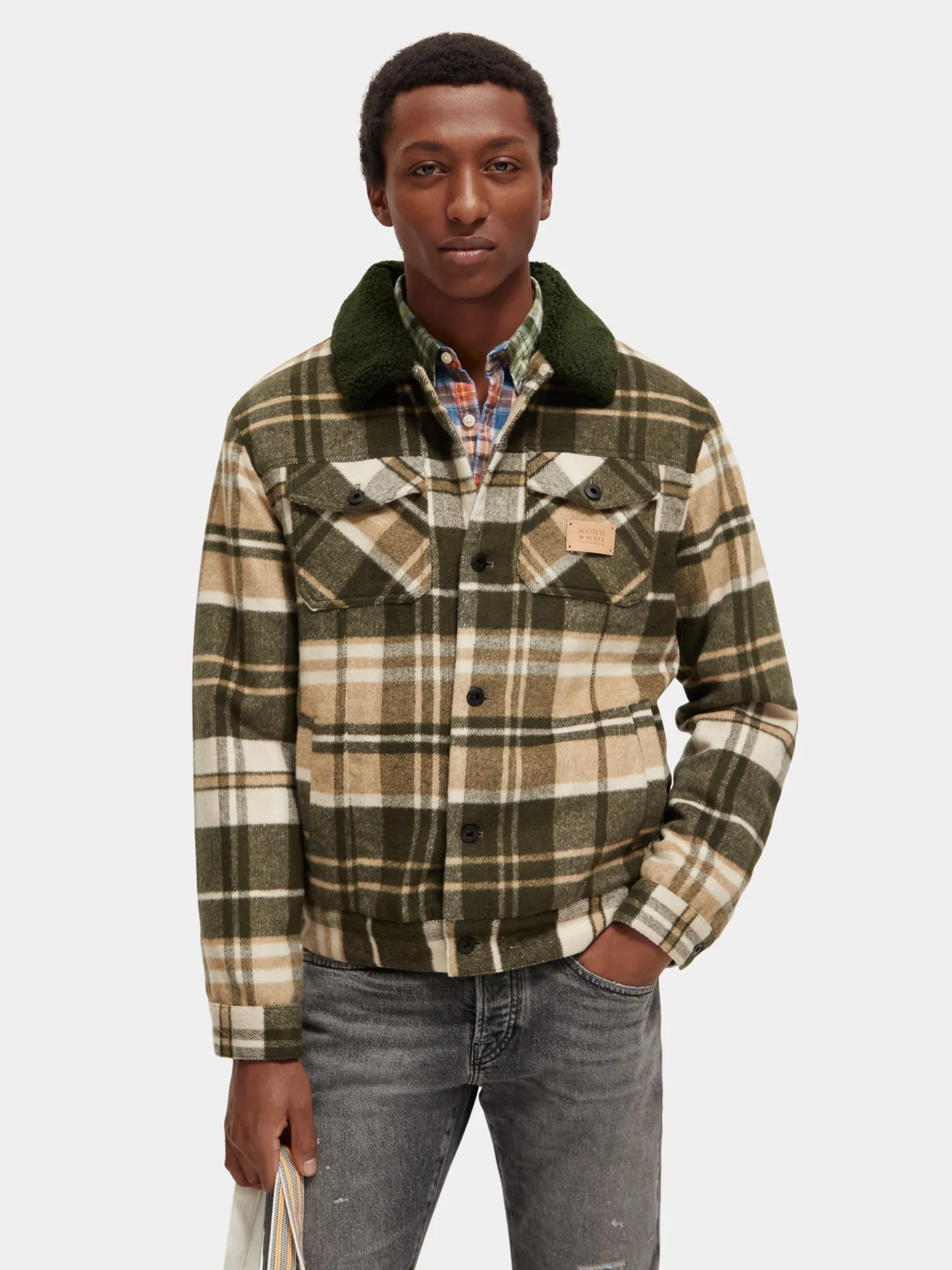 Teddy-lined trucker jacket sold by Scotch and Soda