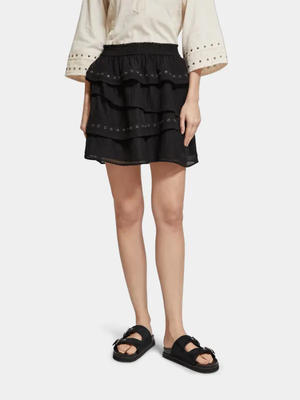 Mini skirt with eyelet detail sold by Scotch and Soda