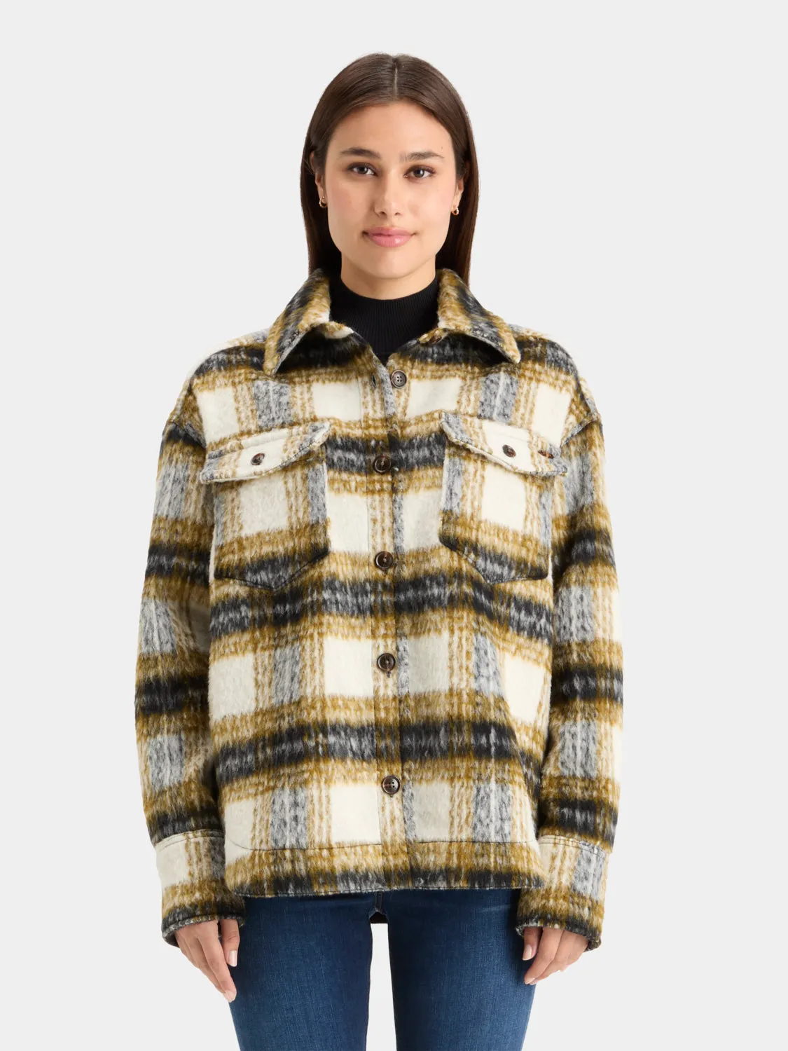 Brushed check shirt jacket sold by Scotch and Soda product image thumbnail 2
