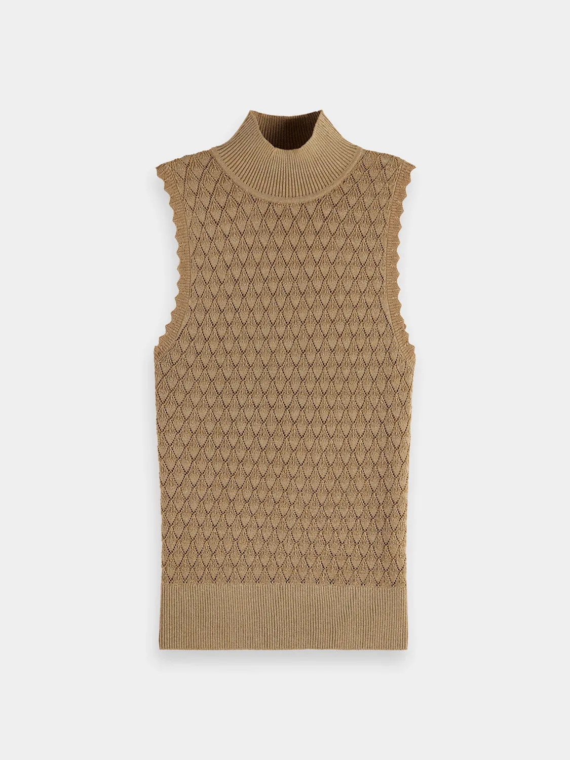 Metallic pointelle knit tank sold by Scotch and Soda