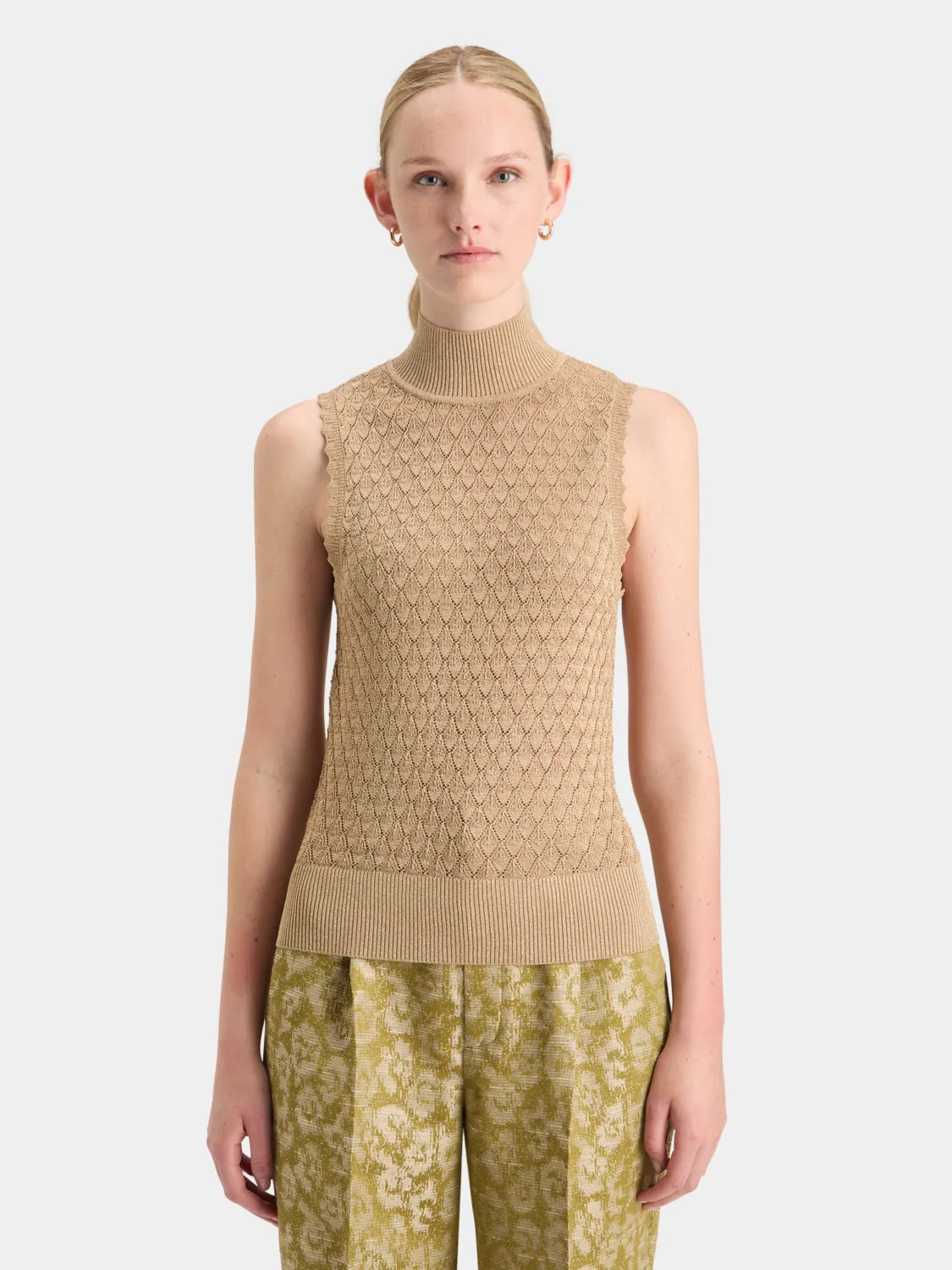 Metallic pointelle knit tank sold by Scotch and Soda product image thumbnail 2