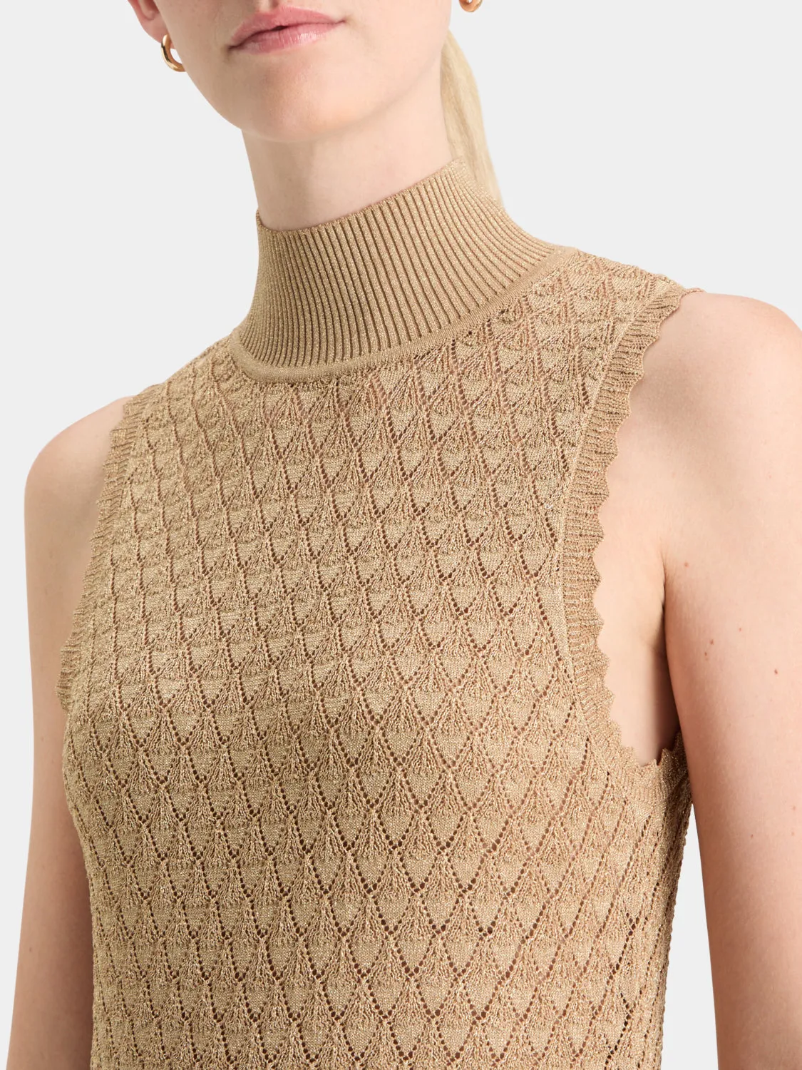 Metallic pointelle knit tank sold by Scotch and Soda product image thumbnail 5