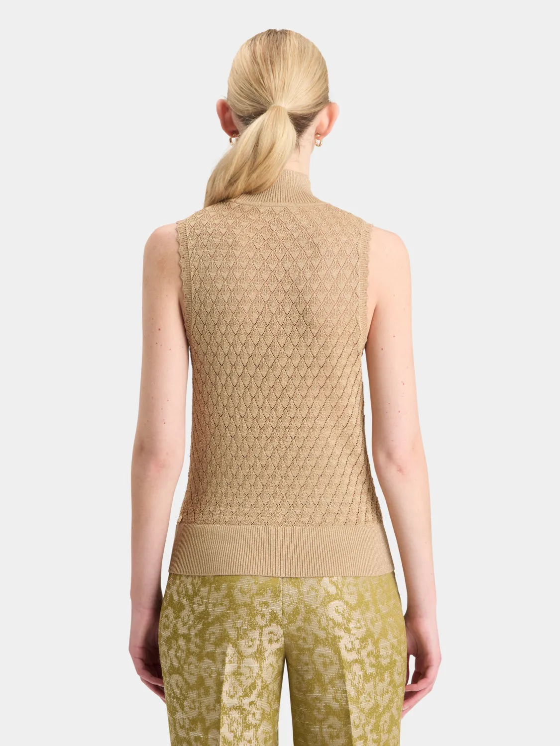 Metallic pointelle knit tank sold by Scotch and Soda product image thumbnail 3