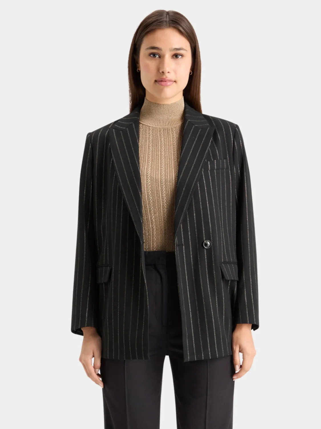 Lurex pinstripe blazer sold by Scotch and Soda product image thumbnail 3