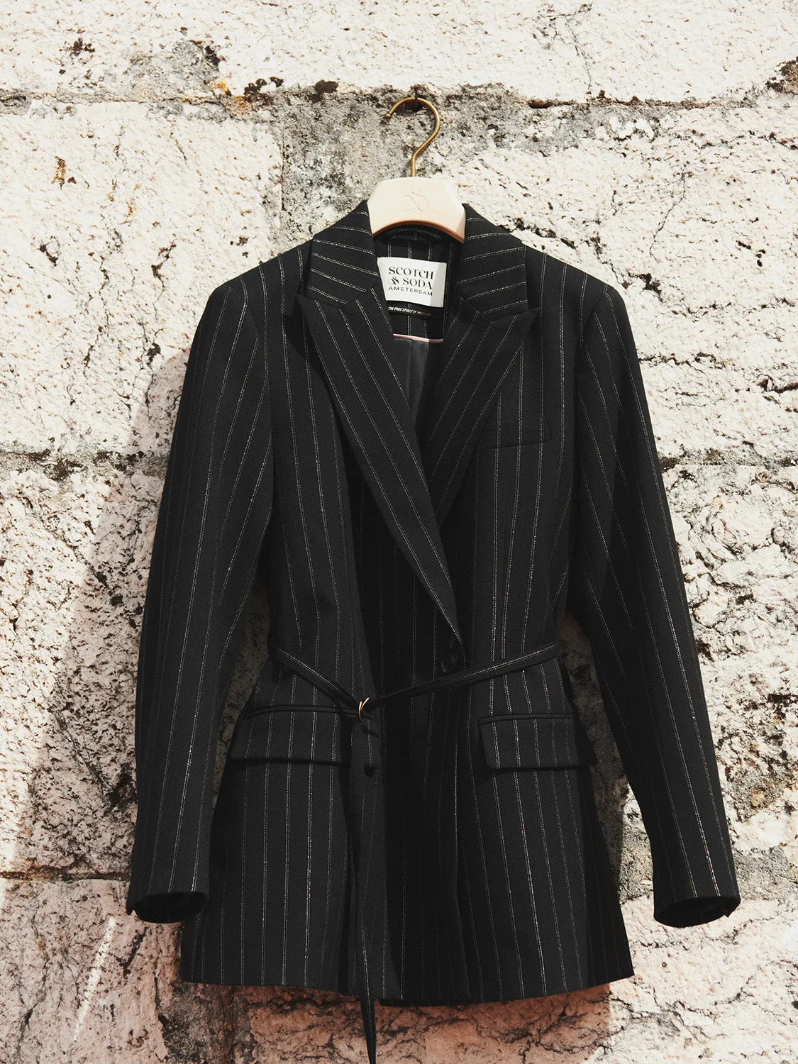 Lurex pinstripe blazer sold by Scotch and Soda