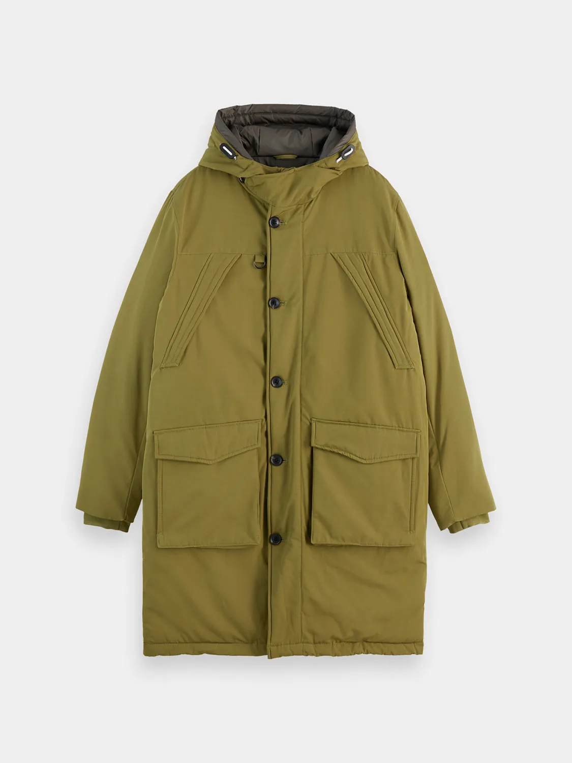 Heritage water repellent parka sold by Scotch & Soda