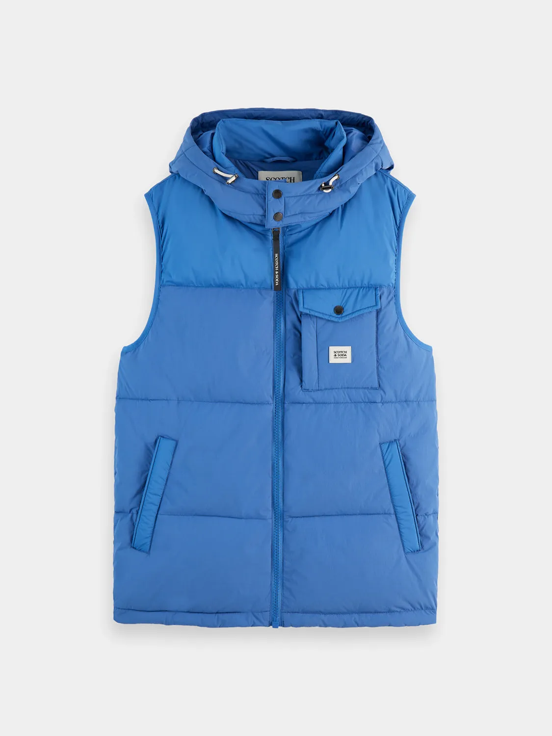 Quilted hooded vest sold by Scotch and Soda