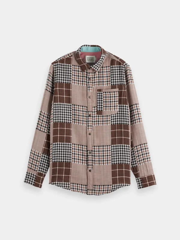 トップス NOMA t.d. Flannel Open Collar Shirt NOMA t.d. Open Collar Flannel Shirt / Patchwork Beige | Parallel