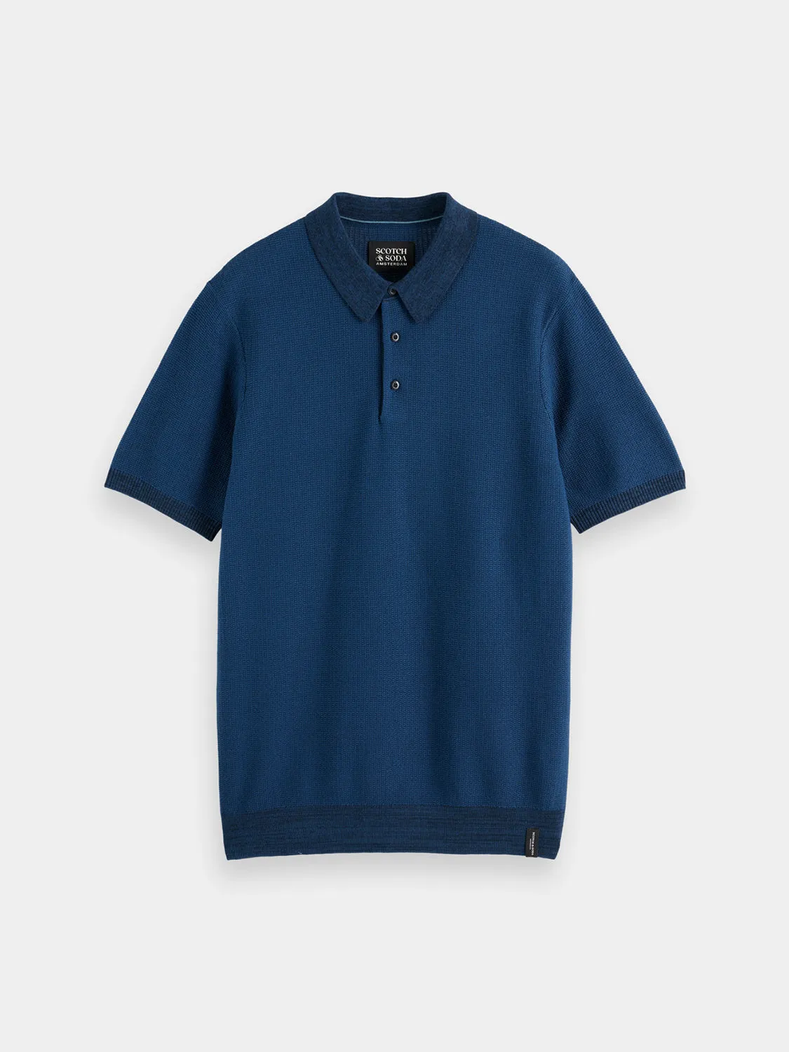 Structured knit polo sold by Scotch and Soda