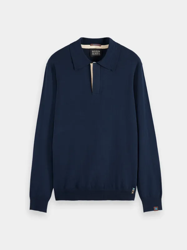 Long sleeved knit polo sold by Scotch & Soda