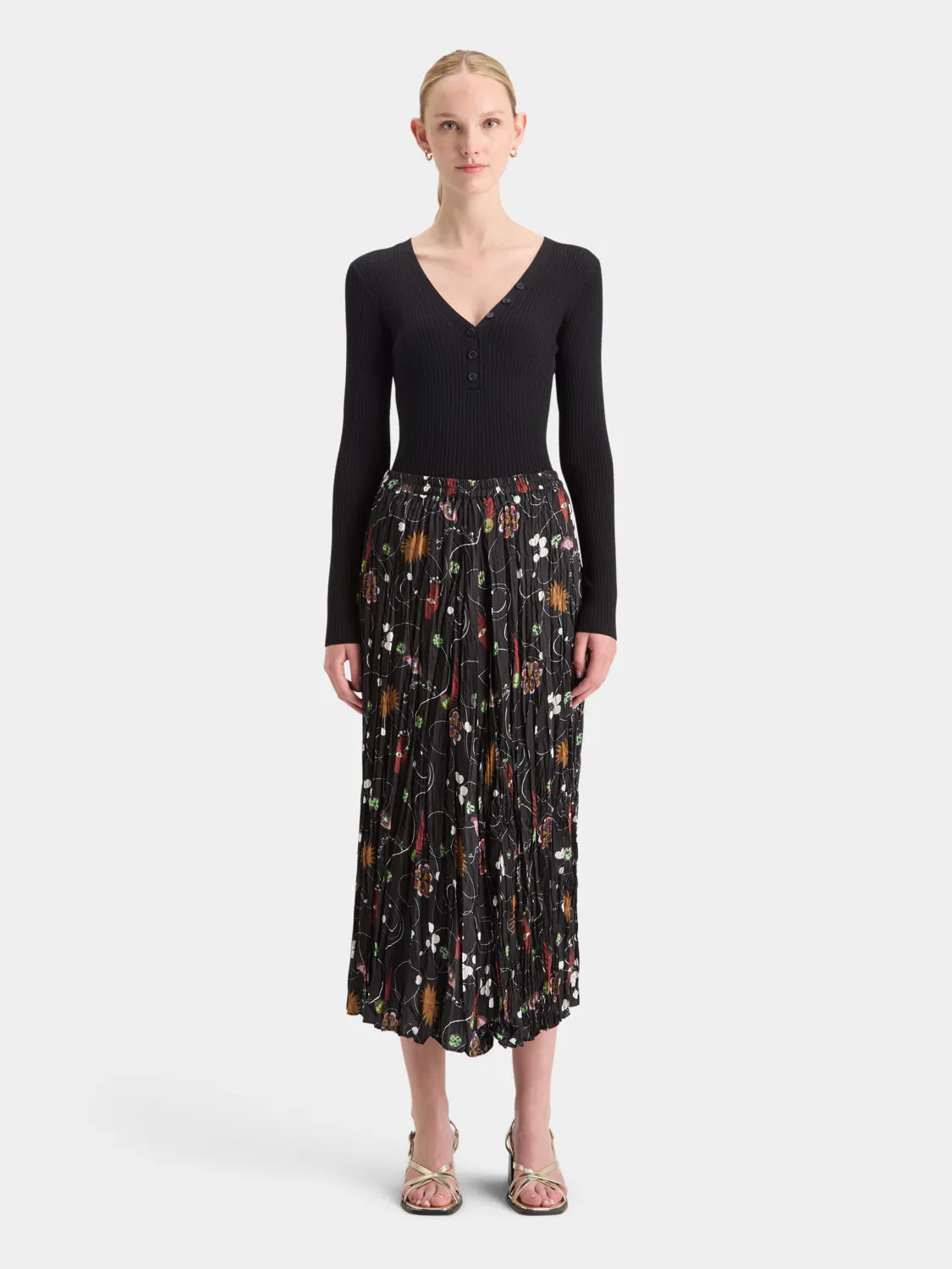Pleated floral midi skirt sold by Scotch and Soda product image thumbnail 5