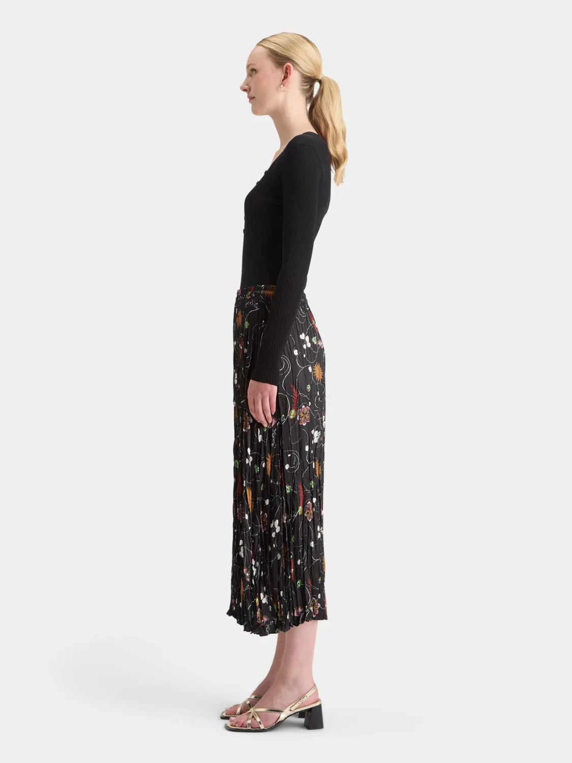 Pleated floral midi skirt sold by Scotch and Soda product image thumbnail 4