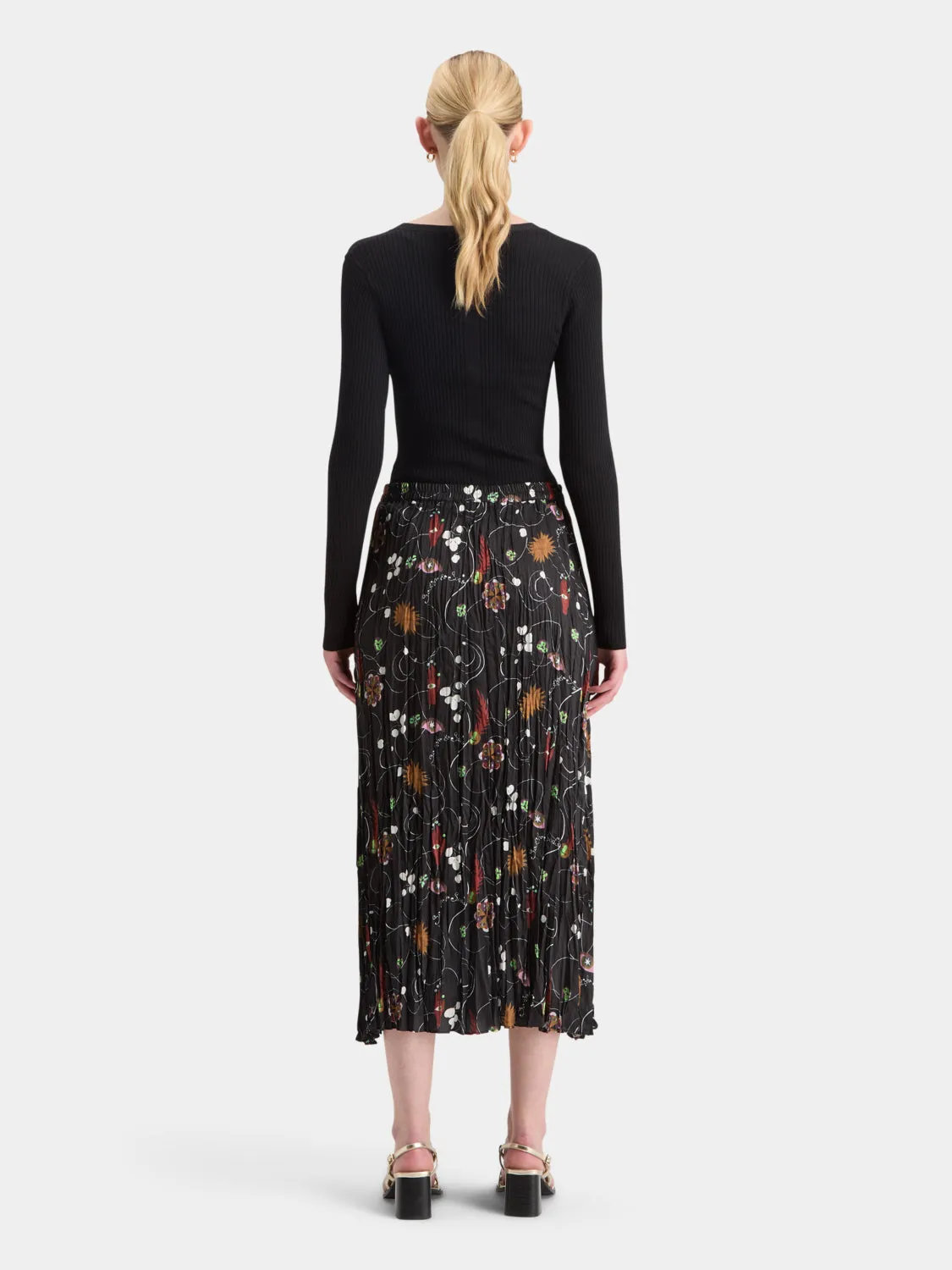 Pleated floral midi skirt sold by Scotch and Soda product image thumbnail 3