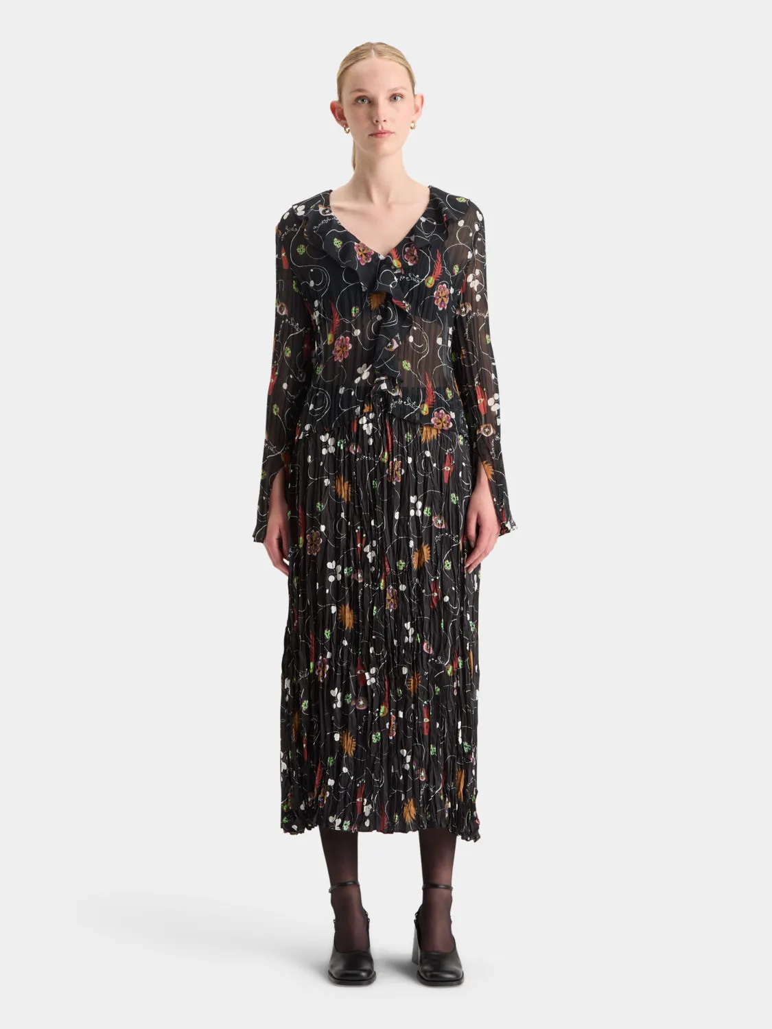 Pleated floral midi skirt sold by Scotch and Soda product image thumbnail 2
