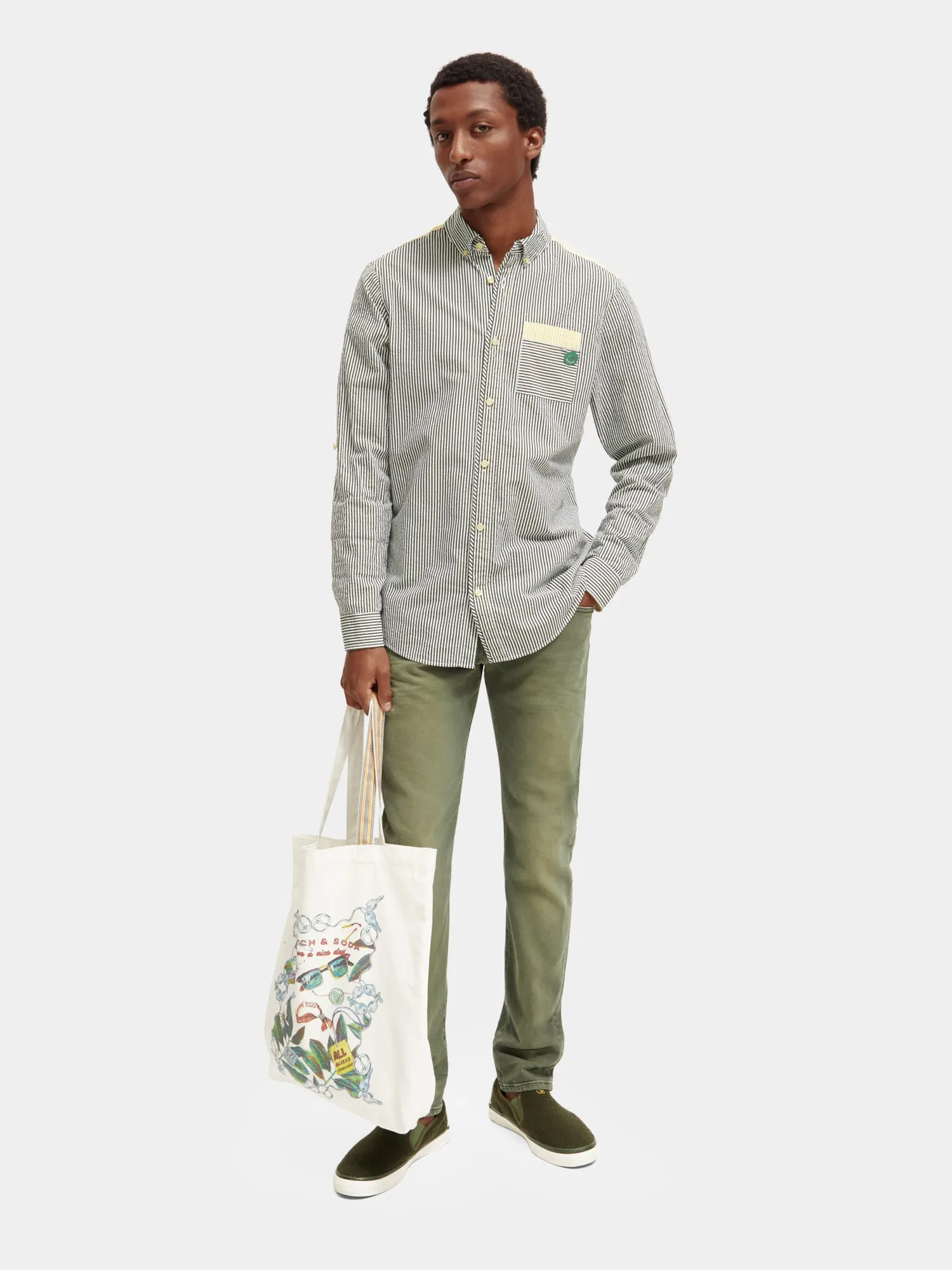 Stripe seersucker shirt sold by Scotch and Soda product image thumbnail 4